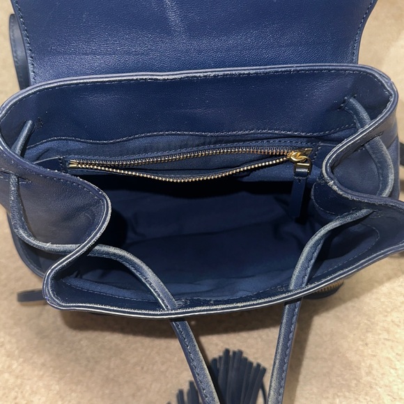 Tory Burch Blue Quilted Backpack with Tassel Detail - Picture 5 of 6